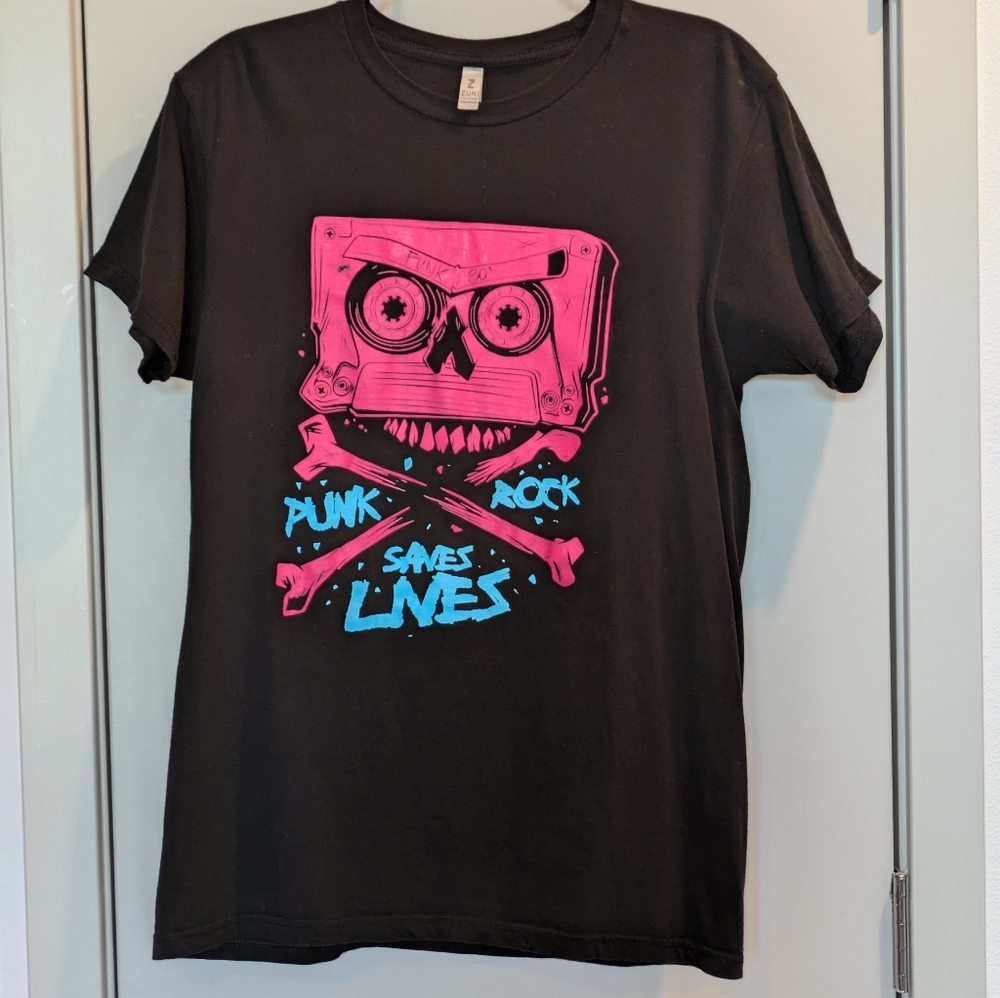 Punk Rock Saves Lives T-shirt Mens M 🖤🩷💙